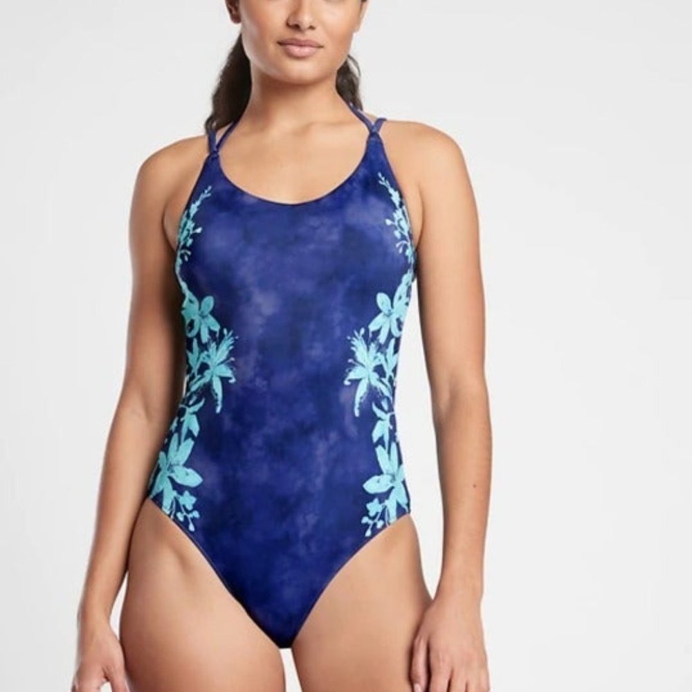 NWT! Athleta Keyhole Printed One Piece Swimsuit